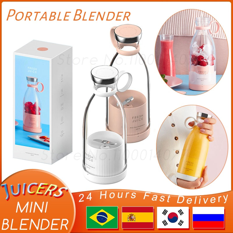 Mini Fresh Fruit Juice Portable  USB Rechargeable Electric Blender