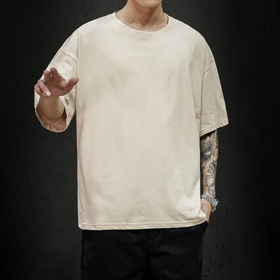 Men's T Shirt Fashion Solid Oversized Hip Hop Short Sleeve