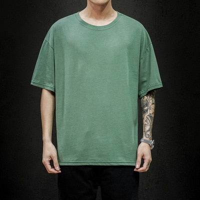 Men's T Shirt Fashion Solid Oversized Hip Hop Short Sleeve