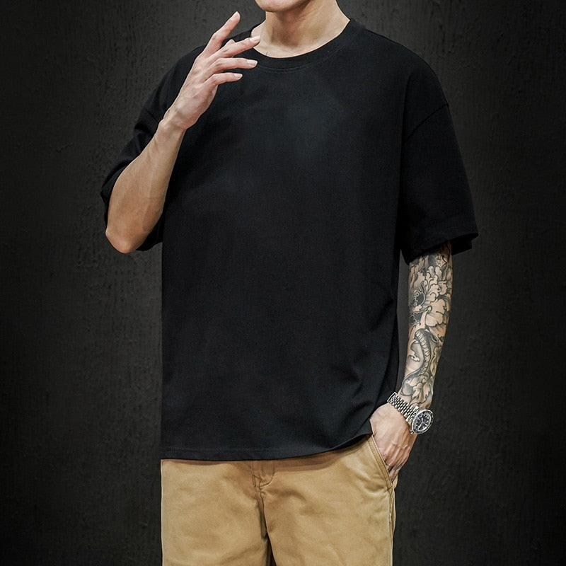 Men's T Shirt Fashion Solid Oversized Hip Hop Short Sleeve