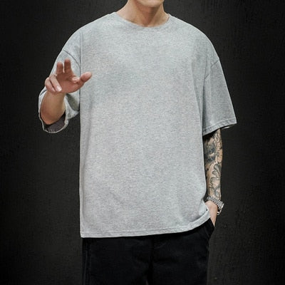 Men's T Shirt Fashion Solid Oversized Hip Hop Short Sleeve