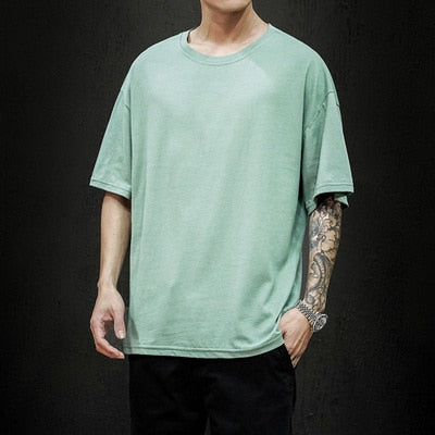 Men's T Shirt Fashion Solid Oversized Hip Hop Short Sleeve