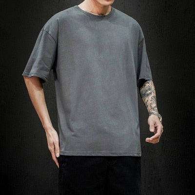 Men's T Shirt Fashion Solid Oversized Hip Hop Short Sleeve