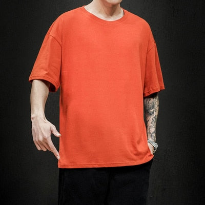 Men's T Shirt Fashion Solid Oversized Hip Hop Short Sleeve