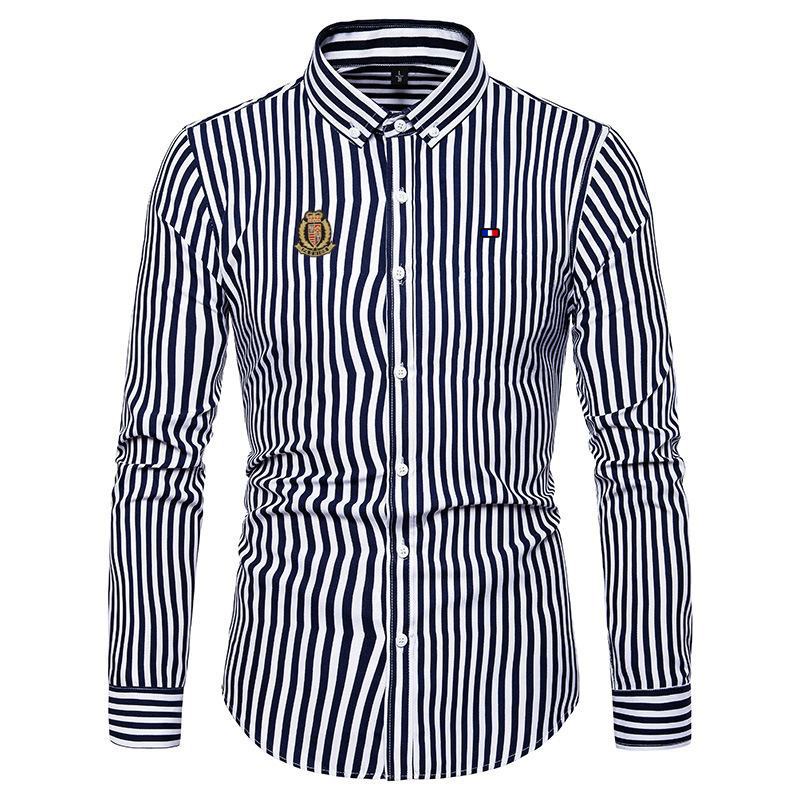 High Quality Mens Shirt Business New-Design Casual Striped Blouse