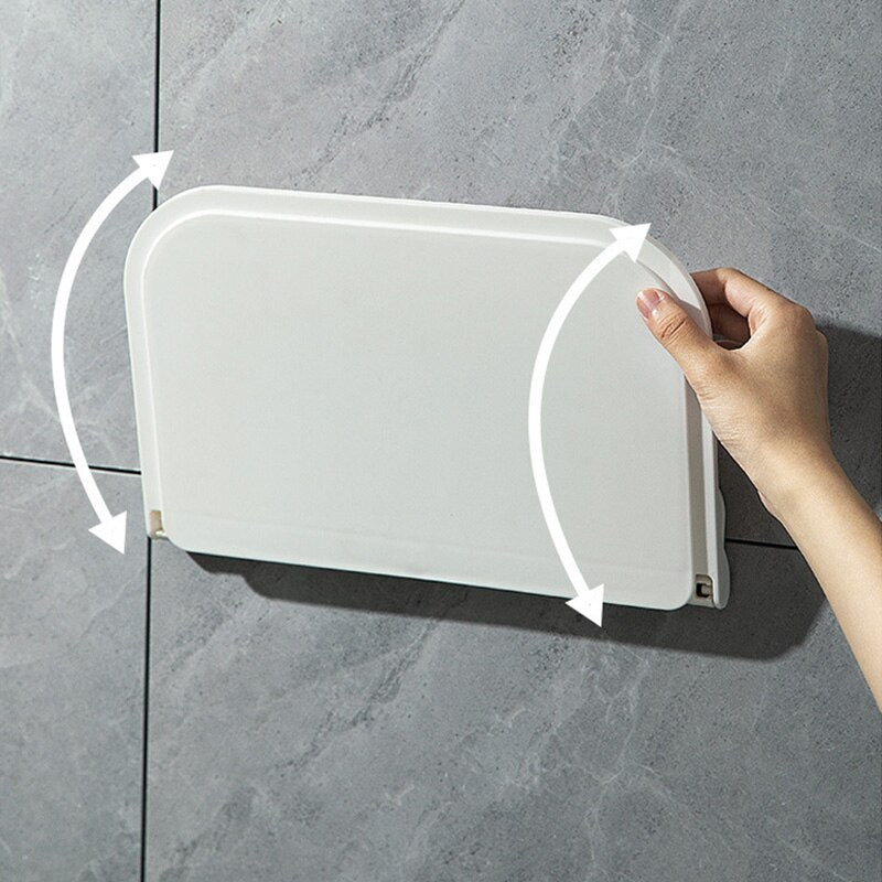 Foldable Wall Shelf Punch-Free Wall-mounted Plastic Floating Shelf  Household