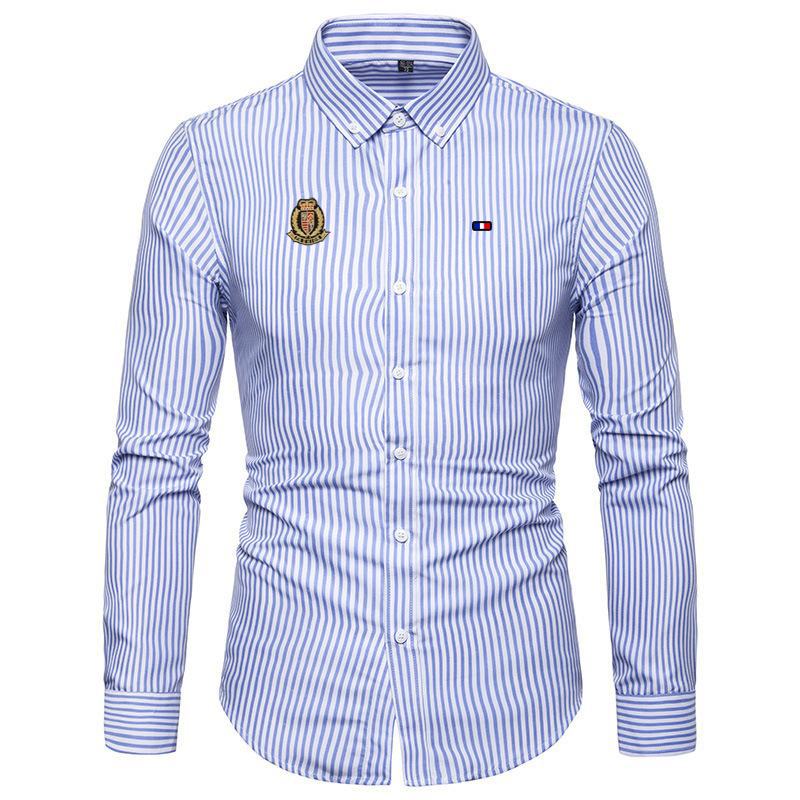 High Quality Mens Shirt Business New-Design Casual Striped Blouse