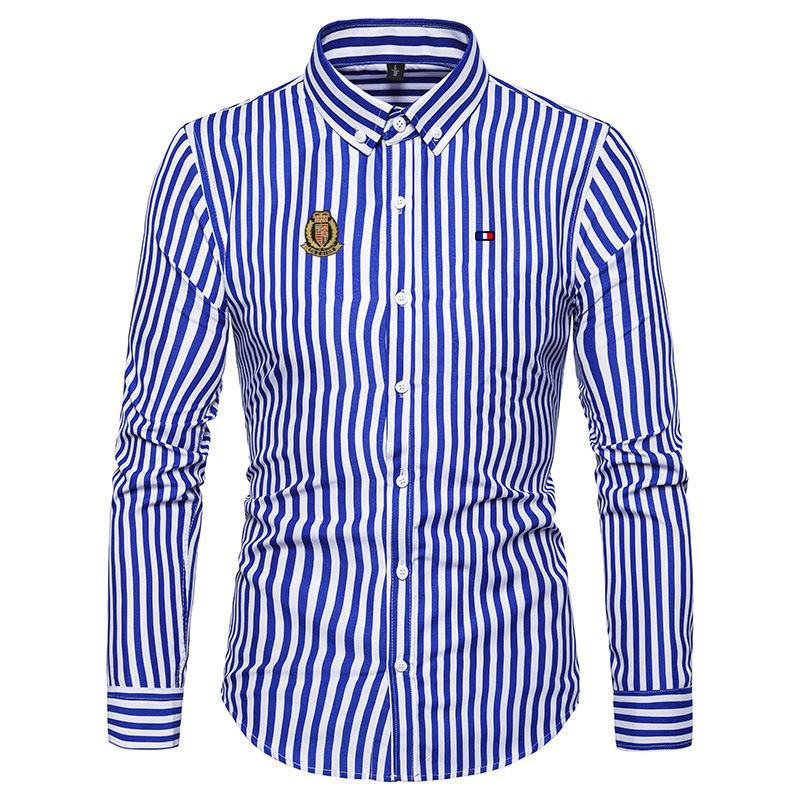 High Quality Mens Shirt Business New-Design Casual Striped Blouse